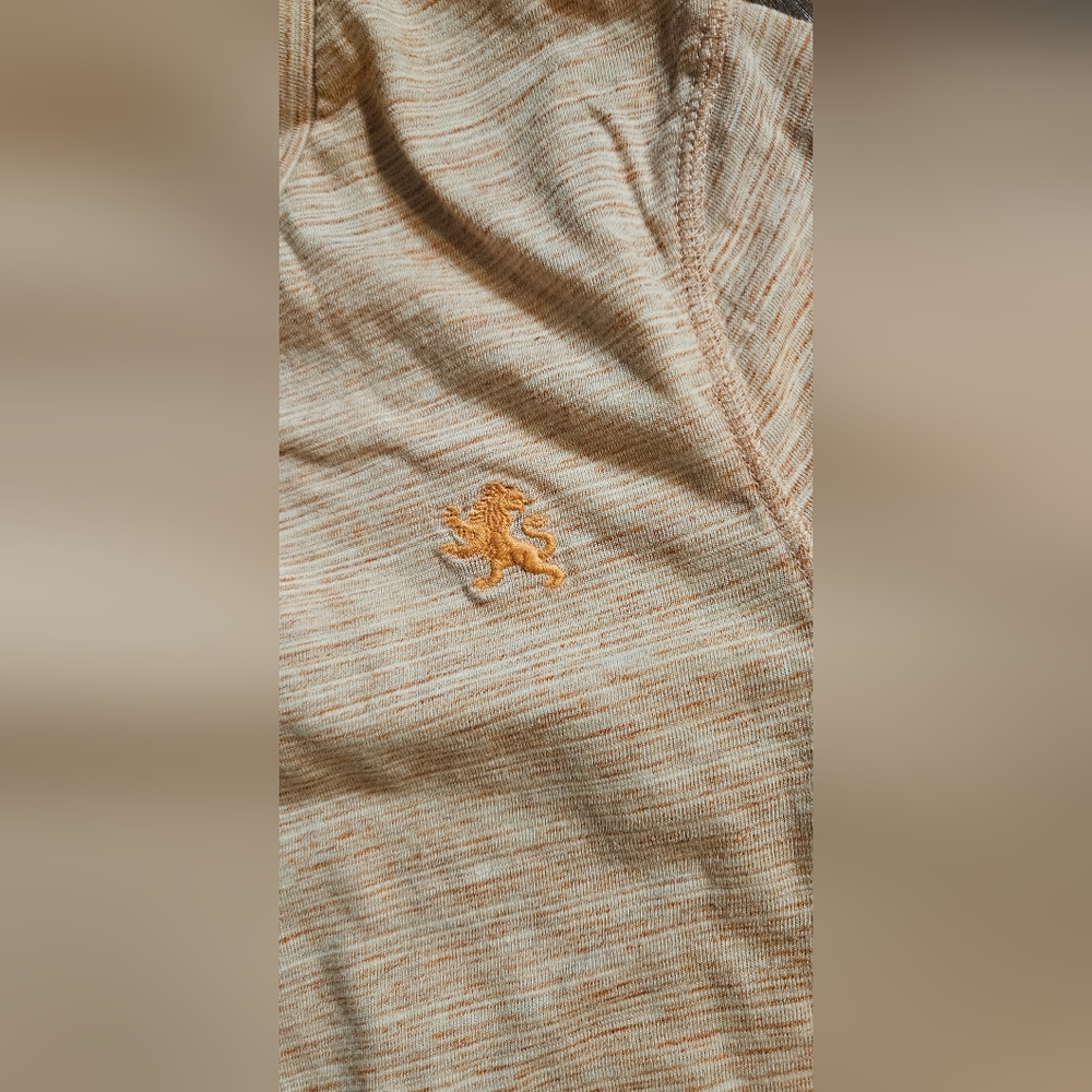Express Beige Striped V-Neck Top